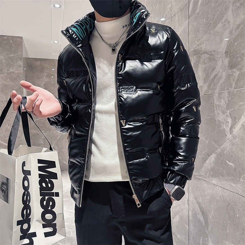 痞帅字母印花高领修身羽绒服男社会小伙店主风301C-YR01P128控168,男装羽绒服,星座301C（原B323）
