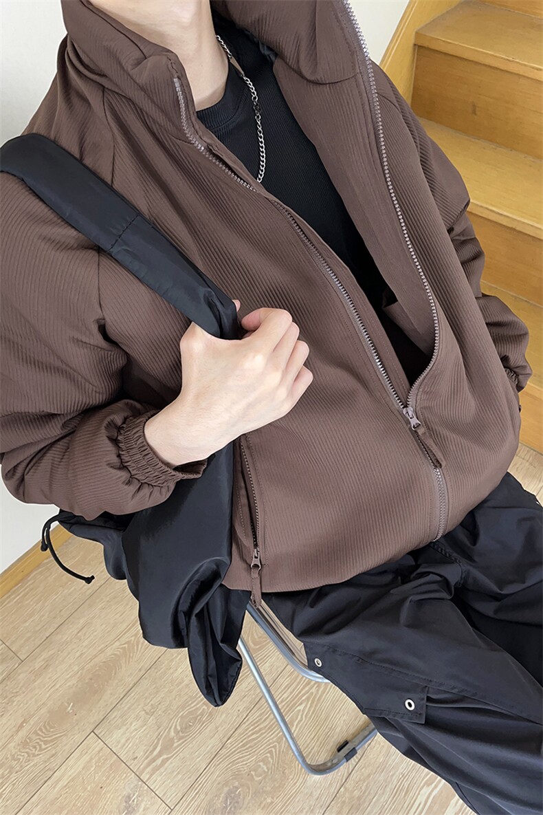 A178秋冬季新款棉衣宽松潮牌复古条纹外套MY001P70限价118,男装棉衣,电商A178
