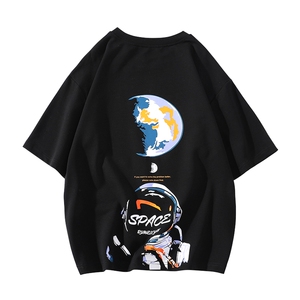 货足7XL-M 2023夏季新款美式纯短袖T恤胖子宽松体恤加肥加大码图片