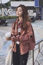 橘色工装短外套女秋季2025新款春装设计感小众ins潮原宿港风上衣，女装短外套，拾菱