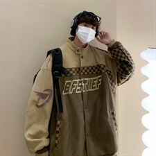 男秋季外套潮牌街头麂皮绒330克刺绣双层W1149P80，男装夹克，星座1116-2
