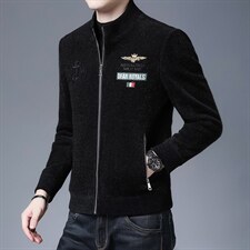 B-N8859男士2023年秋季新款长袖休闲青年雪尼尔立领夹克外套P168图片