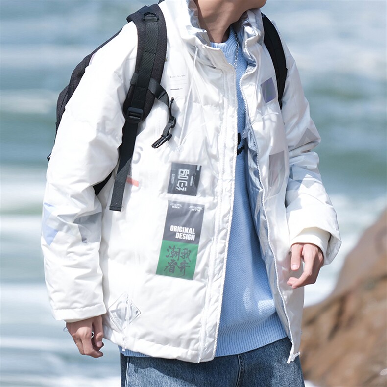 冬季保暖白鸭绒羽绒服男大码上衣防水工装外套6131P315限415,男装羽绒服,电商A089-1