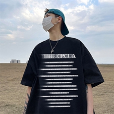 抖音得物二开现货供应220克夏装重磅美式高街宽松短袖t恤MT95，男装T恤，电商A486-1