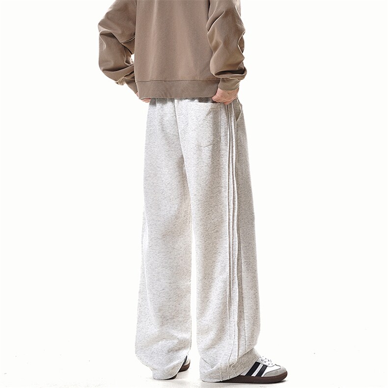 K10033-P35潮牌卫裤男2025新款百搭褶皱宽松直筒休闲长裤,男装休闲裤,电商A178
