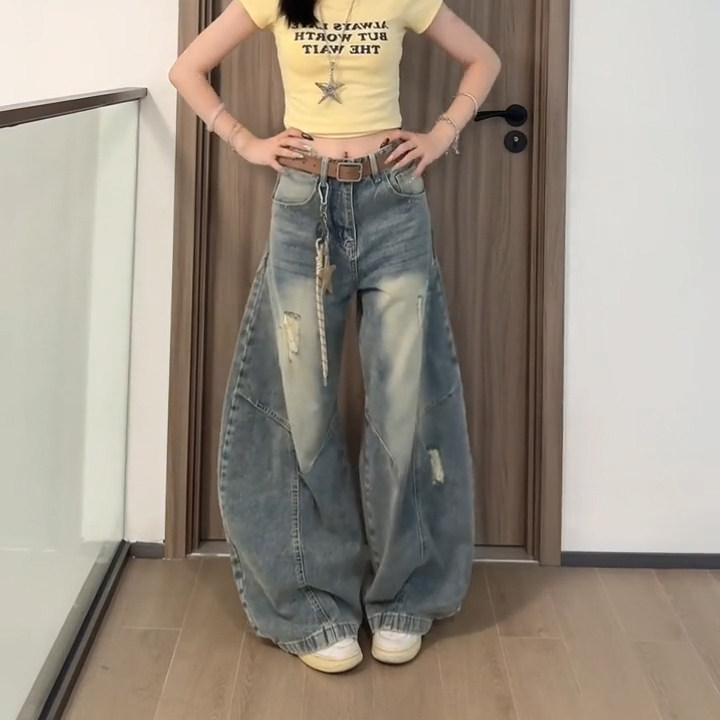 宽松牛仔裤男女同款长裤A47-P50,男装牛仔裤,电商D312