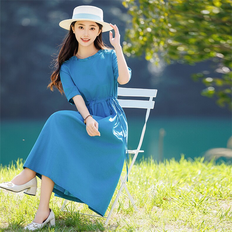 2026年春季大摆型优雅气质逛街女士旅游沙滩，女装连衣裙，江南依恋