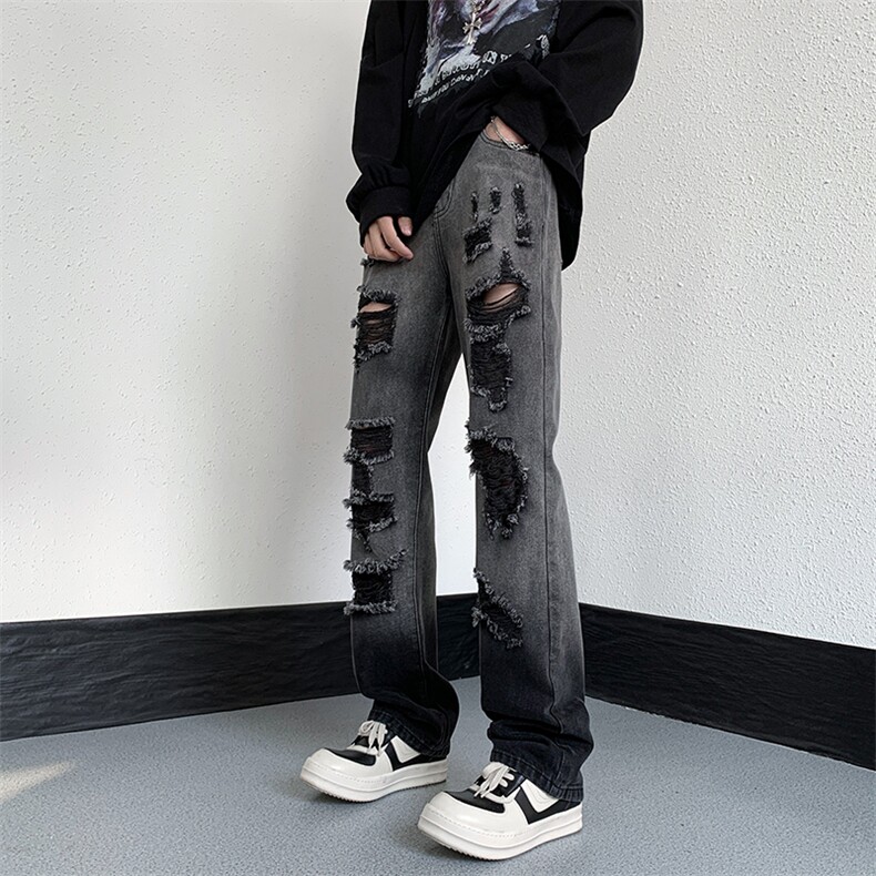 美式高街小众夏季破洞牛仔裤货号K729P60，男装牛仔裤，电商A063