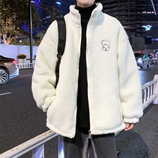 新款港风羊羔毛冬季棉衣男宽松百搭加厚情侣棉服外套W2270-P44，男装棉衣，星座512-2