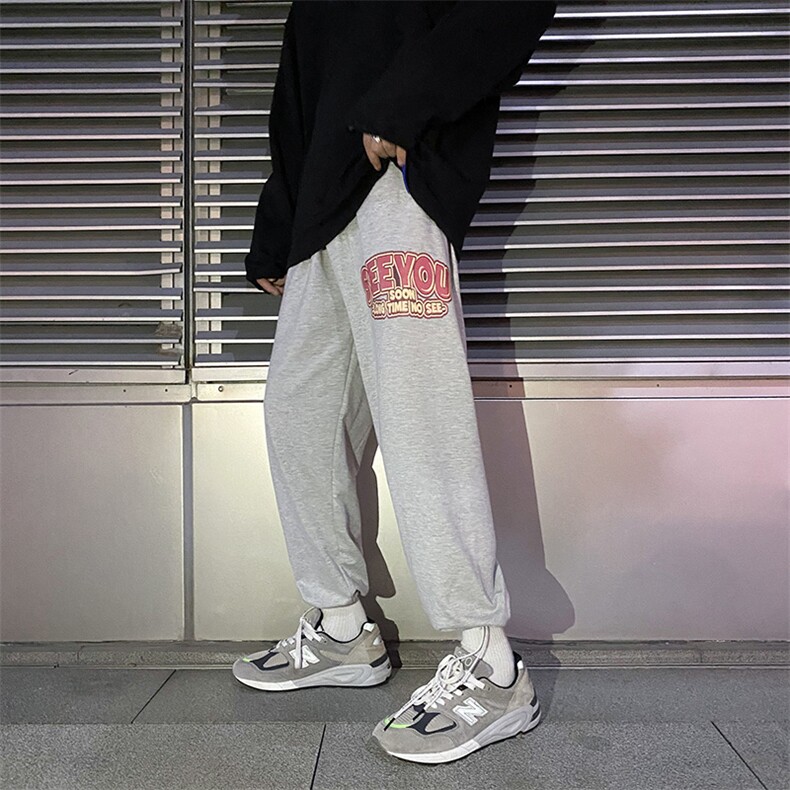 港风有型休闲裤男宽松潮流束脚裤运动印花卫裤NK05-P50图片