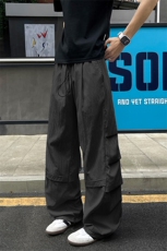 特批P30无差价夏季复古褶皱拼接冰感冰丝顺滑大码休闲裤男K5788B，男装休闲裤，电商A001-1