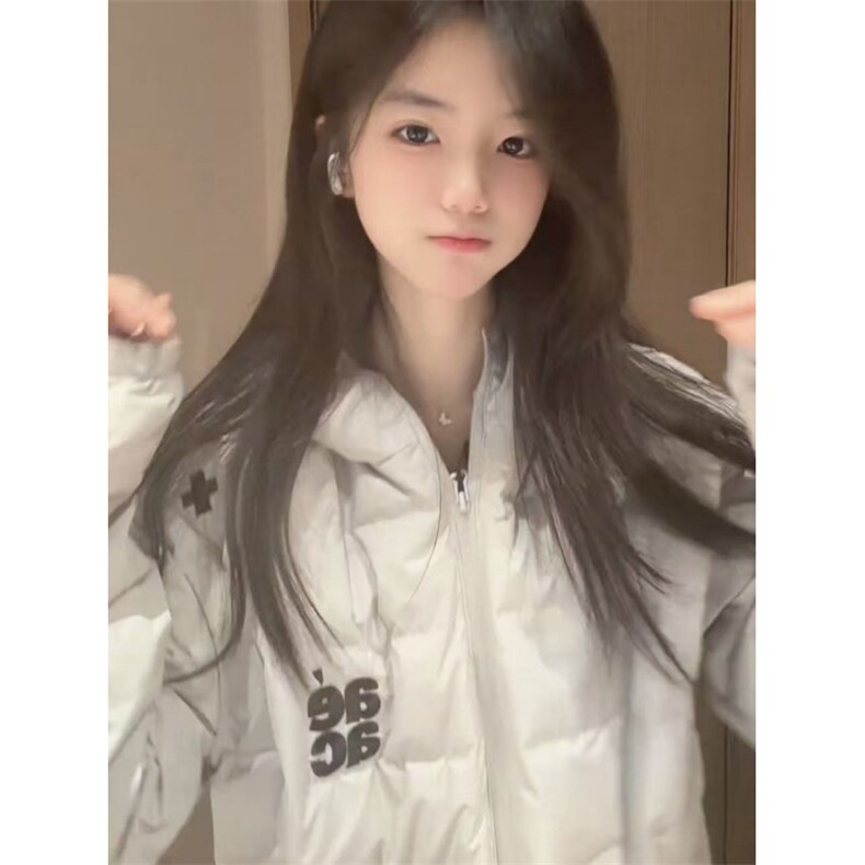 美式刺绣内胆外套男女棉服情侣连帽冬季,男装棉衣,四季星座505