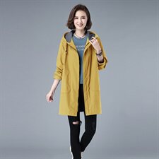 时尚百搭中长款风衣女2022新款春秋外套修身显瘦气质女装，女装风衣，秋牧寒烟