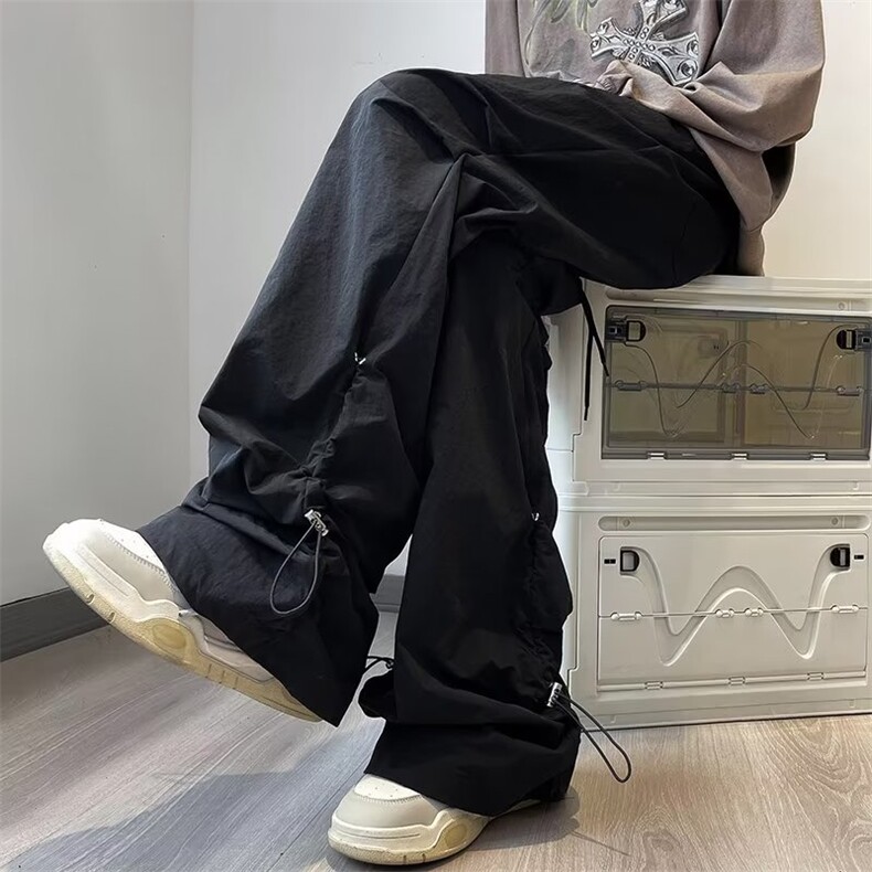 美式vibe风微喇工装裤男2023秋季新款宽松直筒运动长裤K7297-P39,男装休闲裤,星座512-3