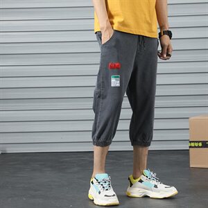 夏季薄款牛仔短裤男7分裤马裤修身韩版潮流七分休闲中裤YD02图片