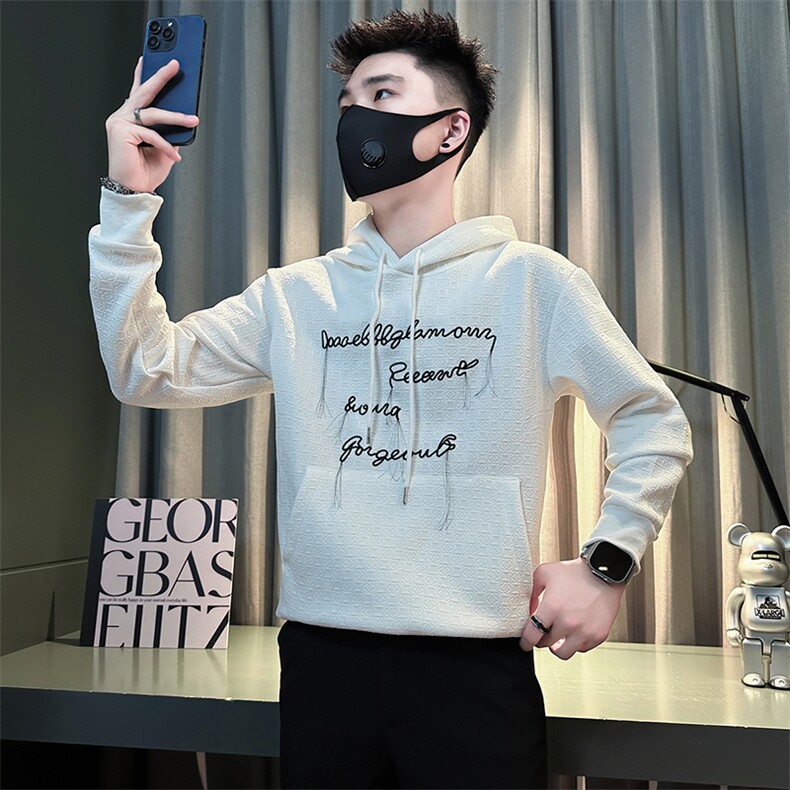 痞帅高级感刺绣男士连帽卫衣外套社会小伙店主风301C-WY51P68控98,女装短外套,星座301C（原B323）