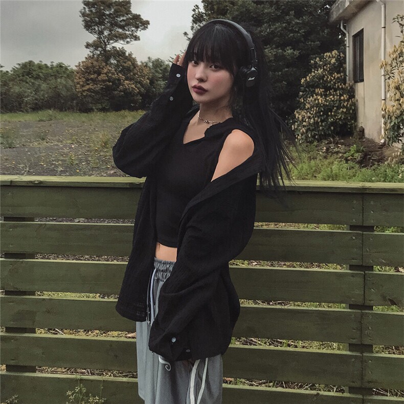 美式格子衬衫男女夏季宽松情侣衬衣设计感防嗮外套926P50,男装衬衫,星座710