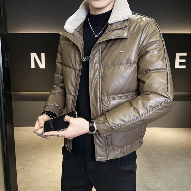 标50绒羊羔毛领皮羽绒服男冬季2025新款B255-7158-P210，男装羽绒服，电商B255