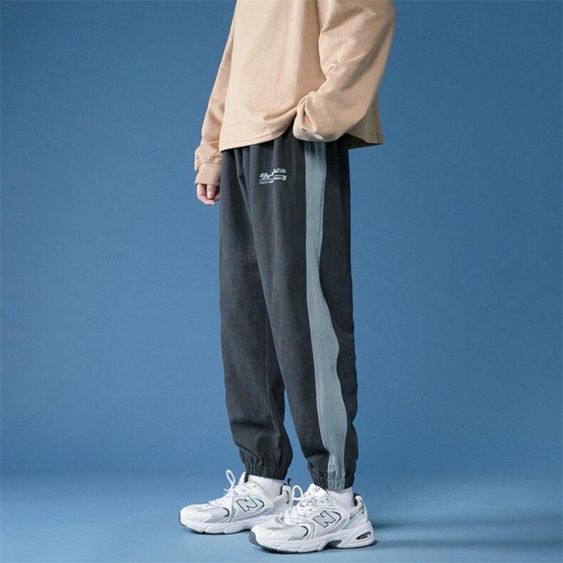 21春季新款港风蓝底宽松大码百搭束脚休闲裤运动裤K0501-P30,男装休闲裤,星座914-3