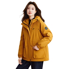 现货2025冬季新款休闲时尚连帽女士加厚加棉派克服，女装棉衣/棉服，木子恋