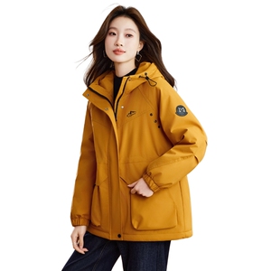 现货2025冬季新款休闲时尚连帽女士加厚加棉派克服图片