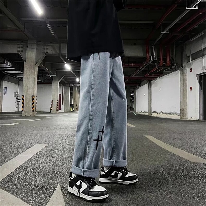 刺绣牛仔裤男宽松直筒裤K7006P36,男装牛仔裤,星座1116-2