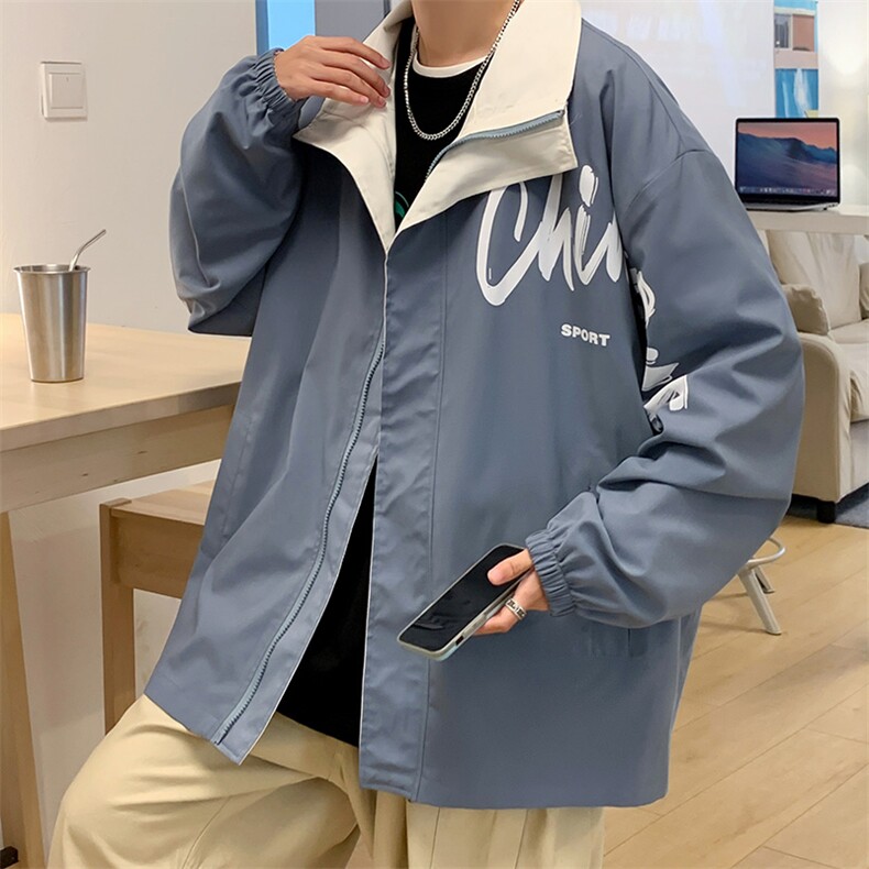 2025春季新款正反两面穿夹克男宽松休闲印花棒球服外套JK6001-P78,男装夹克,星座207