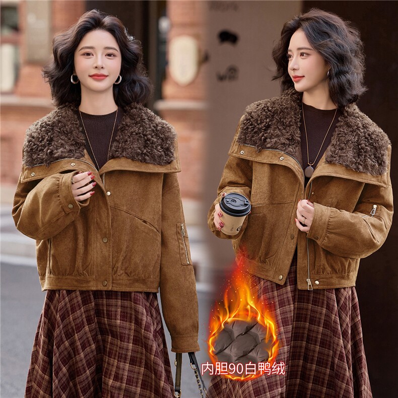 BAO款新增颜色2025冬季新款大毛领拼接90绒羽绒服女外套,女装羽绒服,美沁