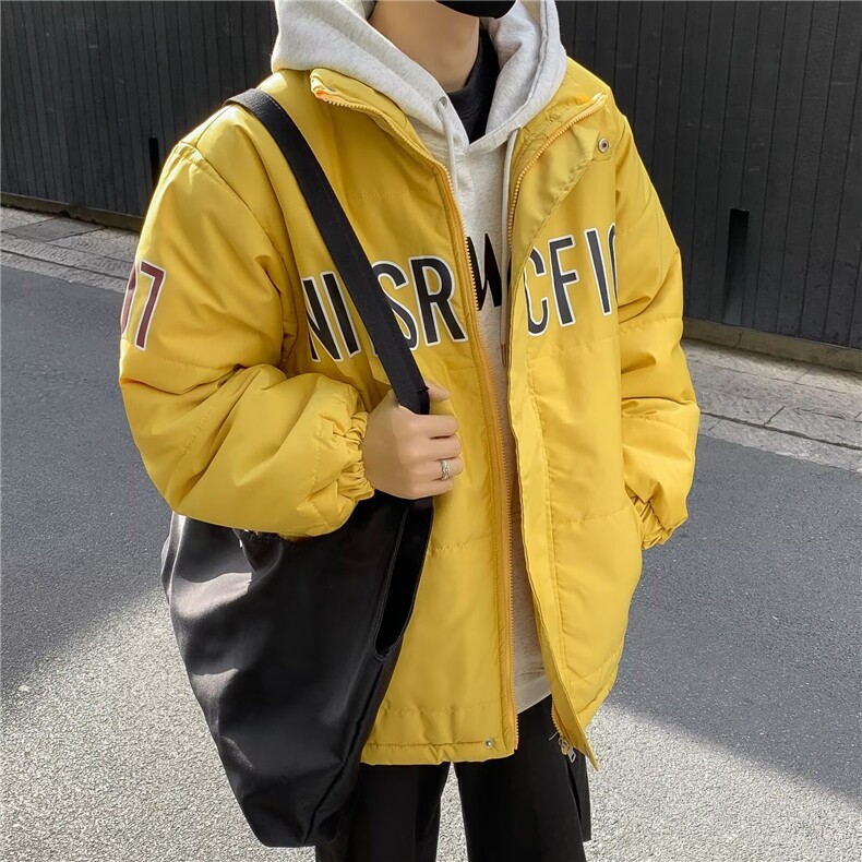 棉服男款冬季美式立领轻薄时尚棉服加厚棉衣外套短款面包服,男装棉衣,星座1013-1
