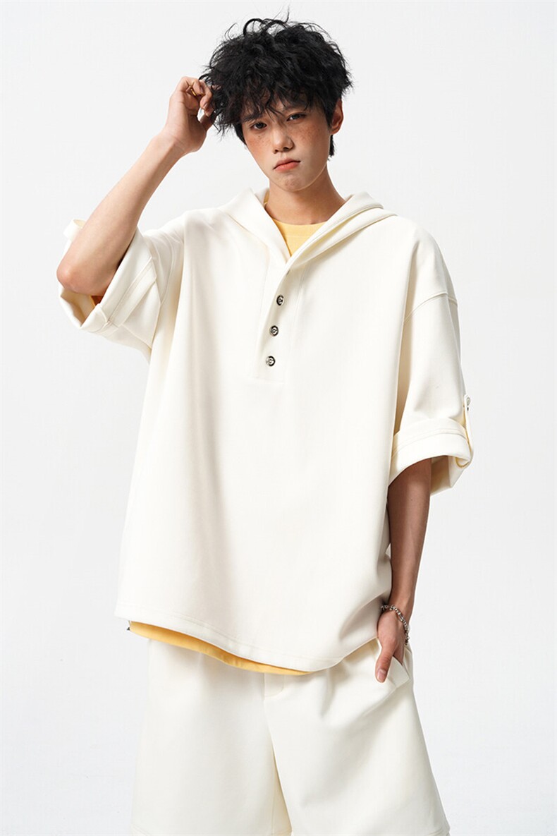 8XL-M高品质莫代尔空气层套装连帽短袖男上衣五分裤两件套TZ110,男装休闲套装,电商D206-1