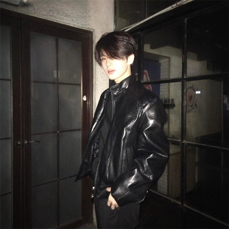 25春季拉立领机车超帅PU外套夹克男女同款JK1001,男装夹克,星座208-5