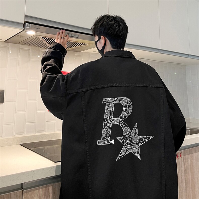 牛仔夹克男大码牛仔外套男茄克NJ77328-P60加绒款-P75,男装夹克,电商A040