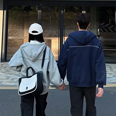 抖音得物高品质秋冬美式高街重磅结构辑明线纹理连帽卫衣外套W111，女装短外套，电商A486-1