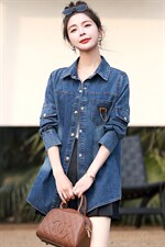 牛仔衬衫外套女2025新款春季宽松显瘦设计感早春小衫女装长袖衬衣，女装衬衫，丽影随形