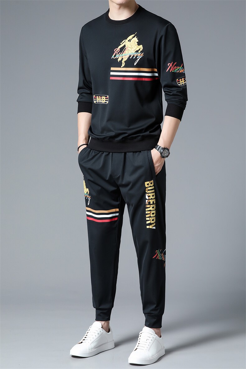 SXL9625秋季2023年新款男士长袖长裤修身休闲时尚卫衣套装P155,男装休闲套装,电商B360