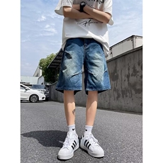 美式夏季牛仔短裤百搭休闲少年感直筒帅气五分裤男1008-10966-p39，男装牛仔裤，星座1008