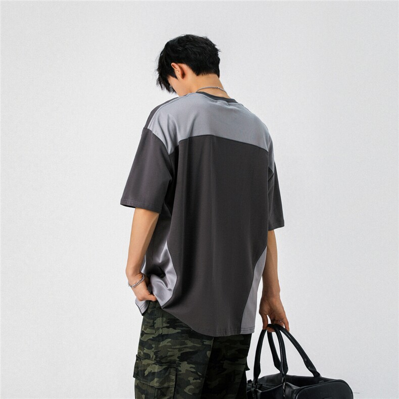 可二开肩膀拼接腋下网眼透气大码M-5XL短袖T恤男DX77997P48控78,男装T恤,星座226-1