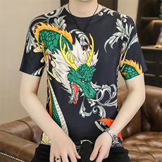 男士短袖t恤时尚休闲夏天宽松2023夏季新款青年打底衫上衣服体恤，男装T恤，电商B212（原钱塘6029）