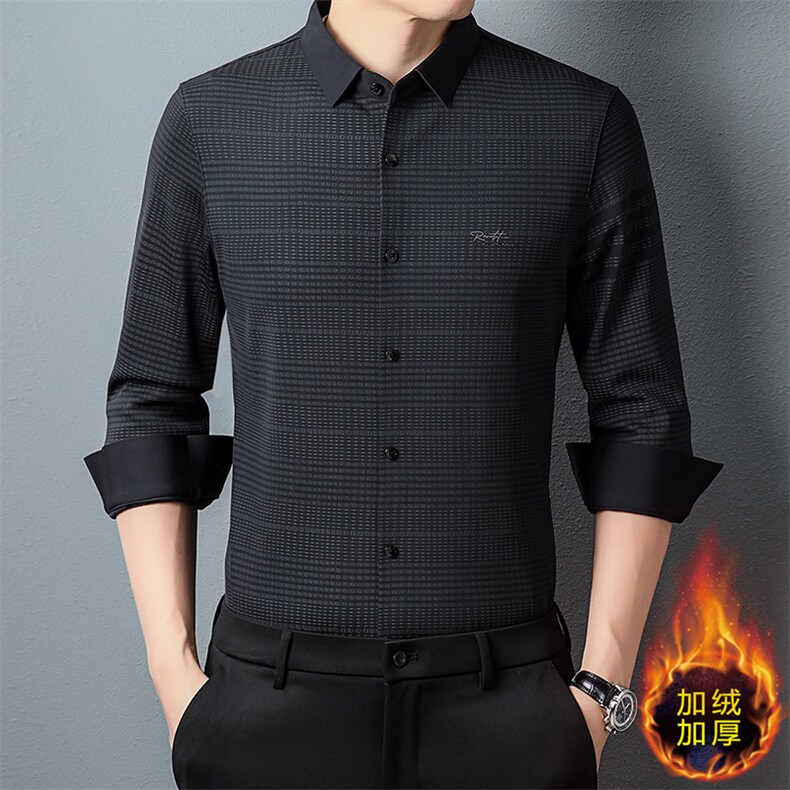 CA10106070钱塘2020-2冬季厚款商务休闲中年男士简约衬衣P85,男装衬衫,钱塘207-2