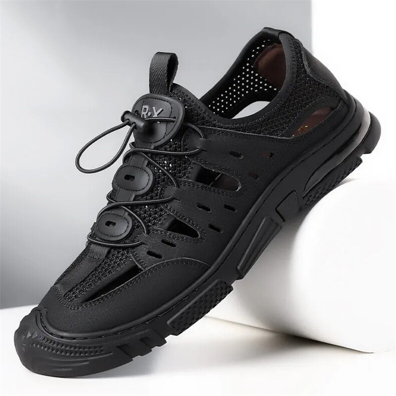 X4118-P135凉鞋男士休闲网面鞋夏季包头透气沙滩鞋洞洞鞋男，男鞋凉鞋，星座1407-3