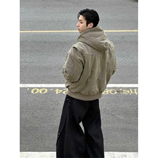 现货！做旧绿座山雕加绒加厚夹克棉服1005-CHYWT08-P128，男装夹克，星座1005