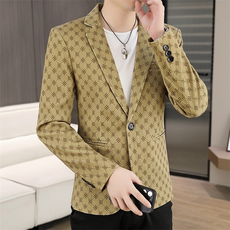 X616-P852025秋装时尚男士格纹小西装时尚修身西服,男装西服,星座507A（原星座306B-2）