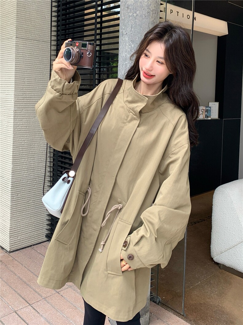 可拆卸毛绒内胆加绒加厚派克军绿色中长款皮毛一体外套冬,女装派克服,2B186