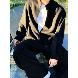 网图 秋装美式层次感假两件立领卫衣男TX222Y-P60 卫裤TX222K-P48图片