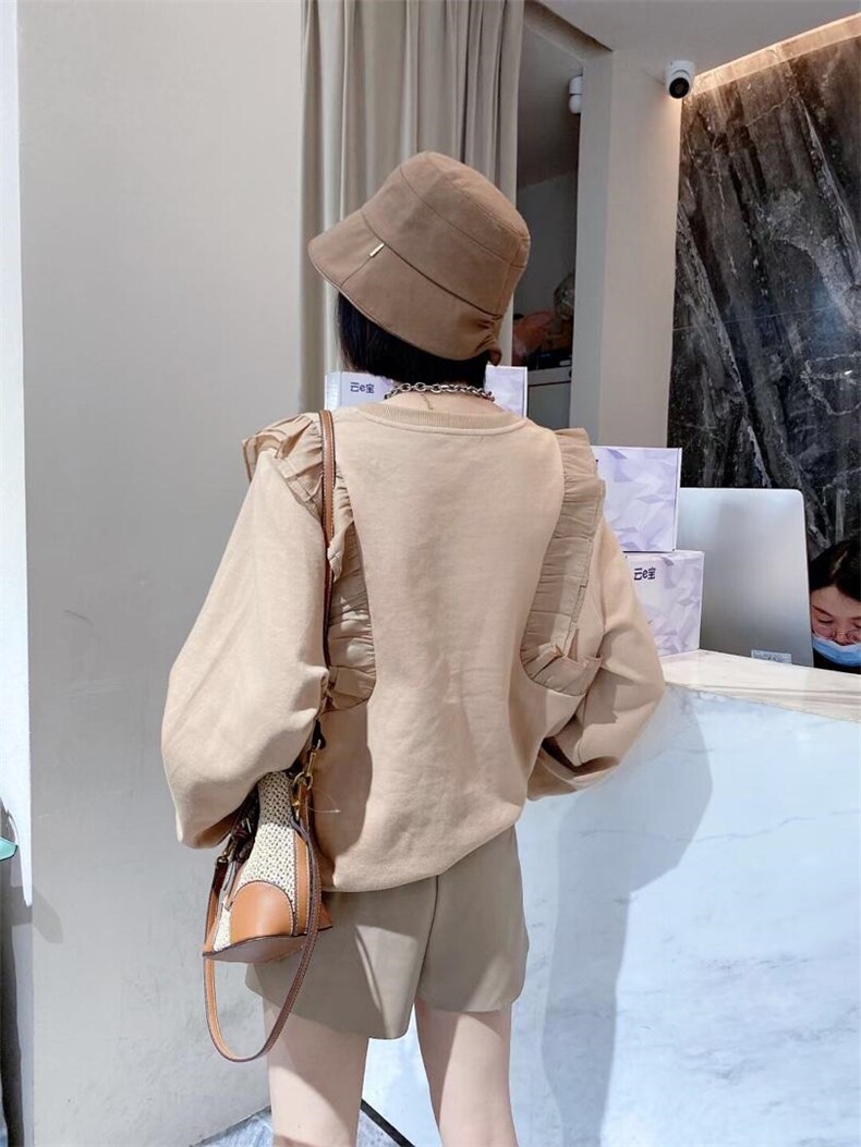 木耳边卫衣，女装卫衣/绒衫，美惠百合