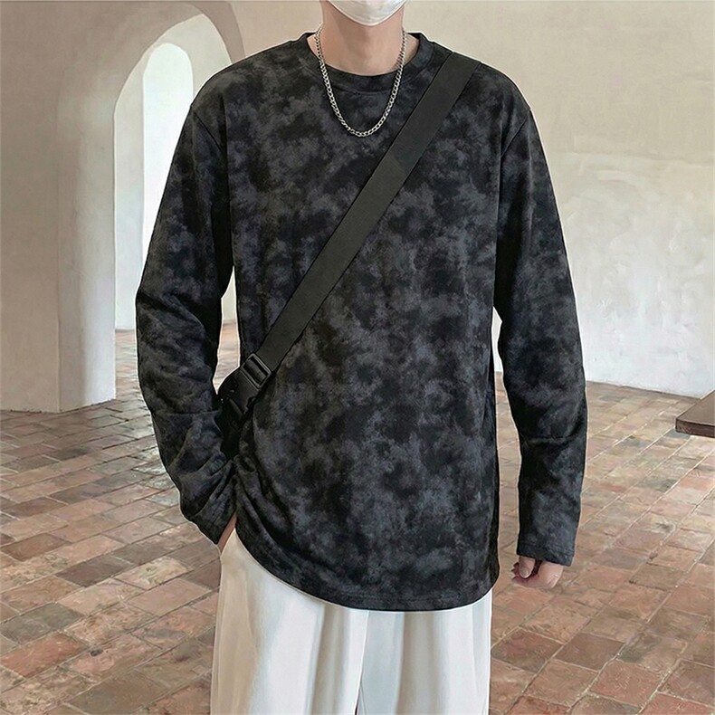 扎染麂皮绒长袖T恤款【现货】C403A-T88JR-特P28常规-特P18,男装T恤,电商C403A