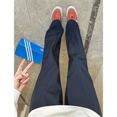 网图备货50W件春新款拖地微喇裤男美式斜切冲锋休闲裤K24131特P12，男装休闲裤，电商A001-1