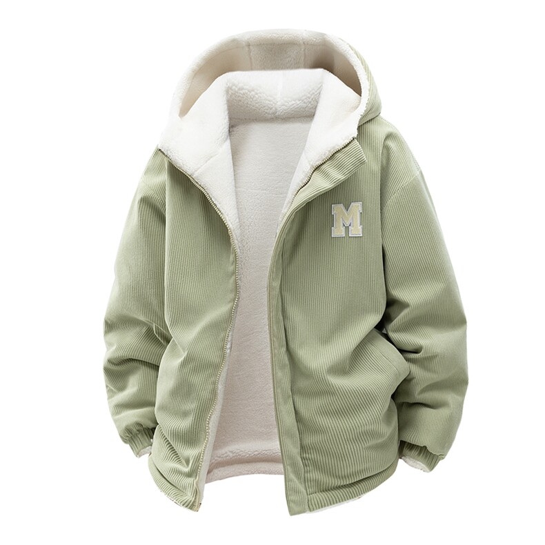 灯芯绒两面穿棉服男女羊羔毛棉衣外套冬季加厚棉袄M0811-P120,男装棉衣,星座308B-2