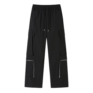 秋款男工装裤拉链大口袋织带直筒长裤加大码S-5XL h10091 P50图片
