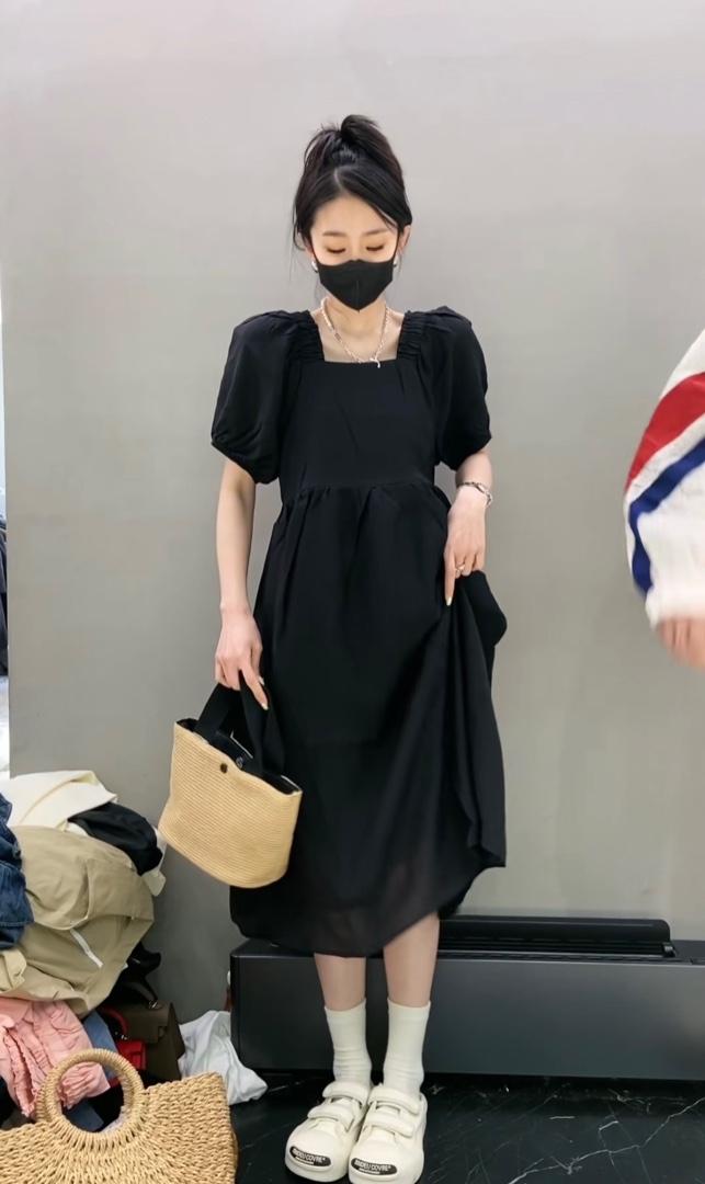 2023夏季新款时尚休闲宽松温柔甜美连衣裙,女装连衣裙,L·H·X